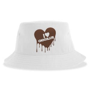 I Love Chocolate Candy Heart Lover Sustainable Bucket Hat