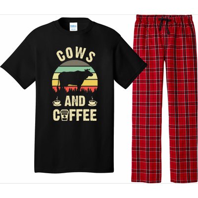 I like Cows & Coffee Funny vintage Pet theme lover Pajama Set