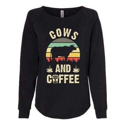 I like Cows & Coffee Funny vintage Pet theme lover Womens California Wash Sweatshirt