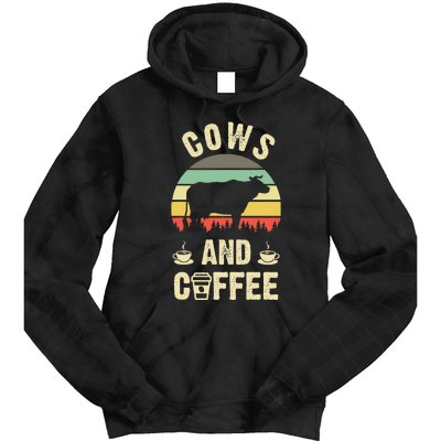 I like Cows & Coffee Funny vintage Pet theme lover Tie Dye Hoodie