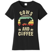 I like Cows & Coffee Funny vintage Pet theme lover Women's T-Shirt