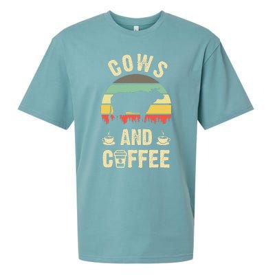 I like Cows & Coffee Funny vintage Pet theme lover Sueded Cloud Jersey T-Shirt