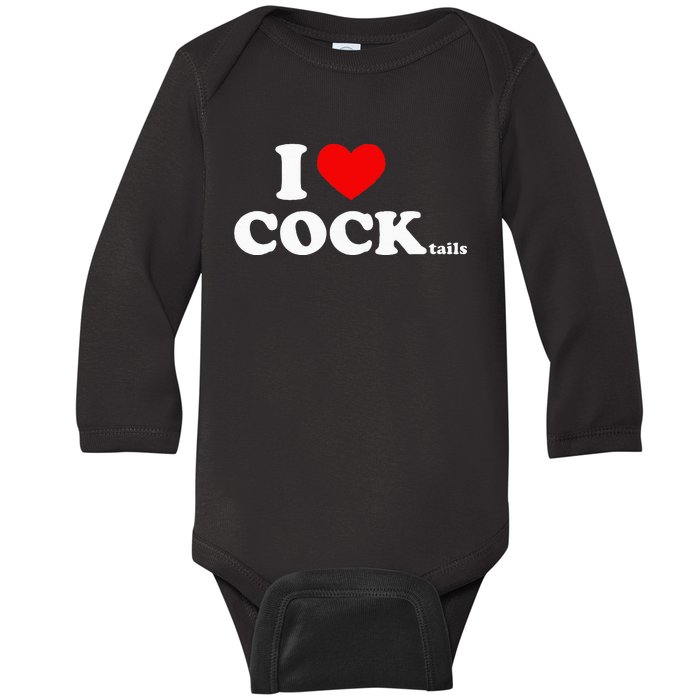 I Love Cocktails I Heart Cocktail Funny Drinking Party Baby Long Sleeve Bodysuit