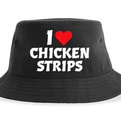 I Love Chicken Strips Crispy Chicken Fingers Fast Food Lover  Sustainable Bucket Hat