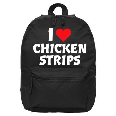 I Love Chicken Strips Crispy Chicken Fingers Fast Food Lover  16 in Basic Backpack