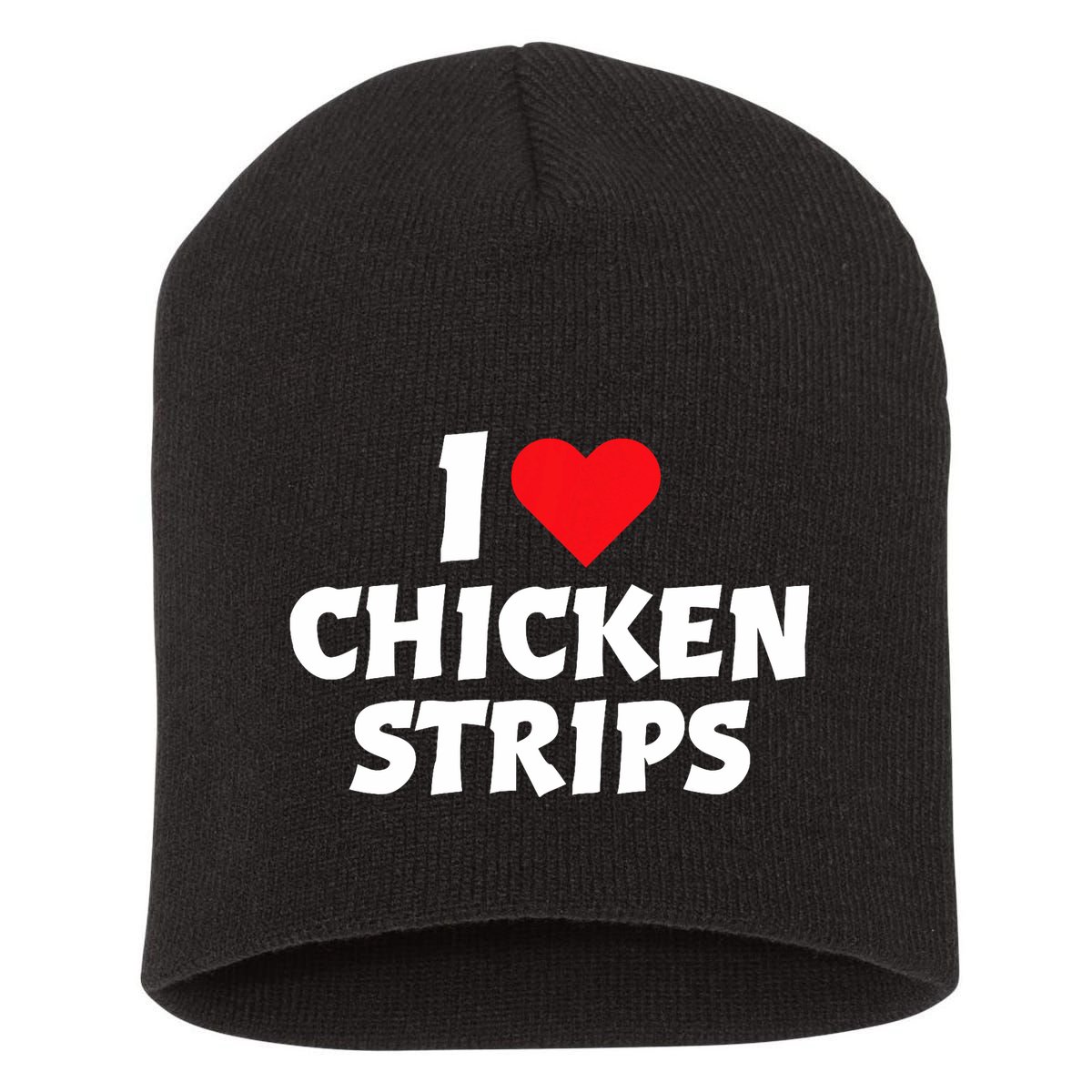 I Love Chicken Strips Crispy Chicken Fingers Fast Food Lover  Short Acrylic Beanie