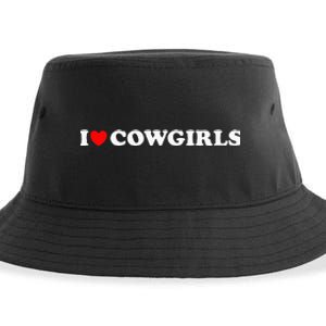 I Love Cow I Heart Cow Lover Funny Cowboy Lover Sustainable Bucket Hat