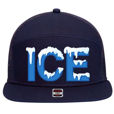 Ice Logo Costume 7 Panel Mesh Trucker Snapback Hat