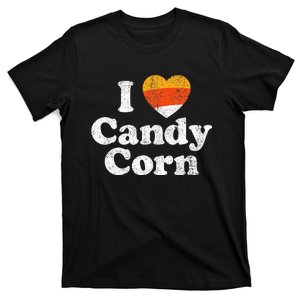 I Love Candy Corn Funny Halloween Retro 80's 70's Costume T-Shirt