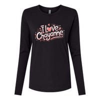 I Love Chayanne Girlfriend Boyfriend Couples First Name Womens Cotton Relaxed Long Sleeve T-Shirt