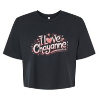 I Love Chayanne Girlfriend Boyfriend Couples First Name Bella+Canvas Jersey Crop Tee