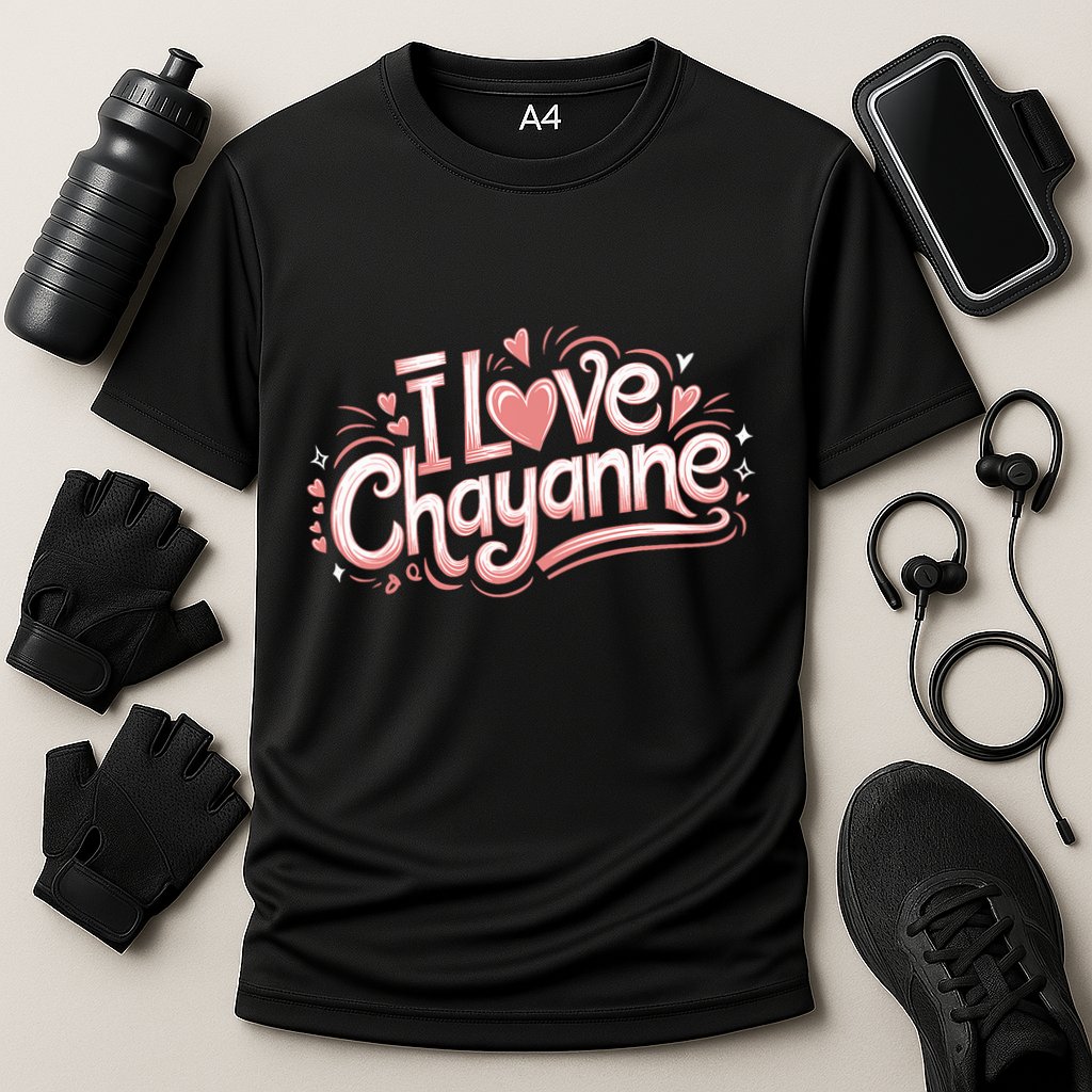 I Love Chayanne Girlfriend Boyfriend Couples First Name Cooling Performance Crew T-Shirt