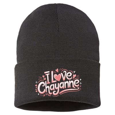 I Love Chayanne Girlfriend Boyfriend Couples First Name Sustainable Knit Beanie
