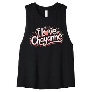 I Love Chayanne Girlfriend Boyfriend Couples First Name Women's Racerback Cropped Tank