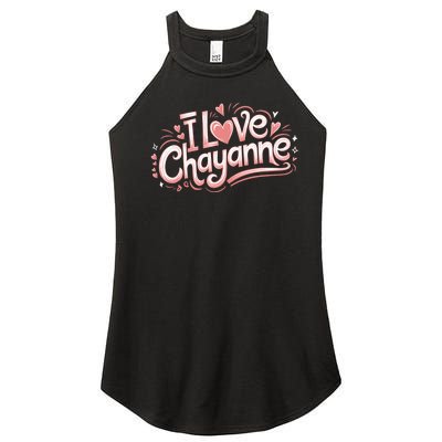 I Love Chayanne Girlfriend Boyfriend Couples First Name Women's Perfect Tri Rocker Tank