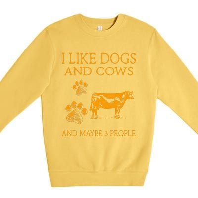 I Like Cows And Maybe Like 3 People Cow Farmer Retro Premium Crewneck Sweatshirt