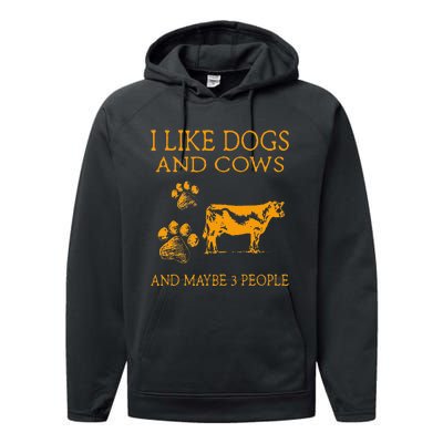 I Like Cows And Maybe Like 3 People Cow Farmer Retro Performance Fleece Hoodie