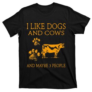 I Like Cows And Maybe Like 3 People Cow Farmer Retro T-Shirt