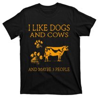 I Like Cows And Maybe Like 3 People Cow Farmer Retro T-Shirt