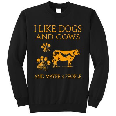 I Like Cows And Maybe Like 3 People Cow Farmer Retro Tall Sweatshirt