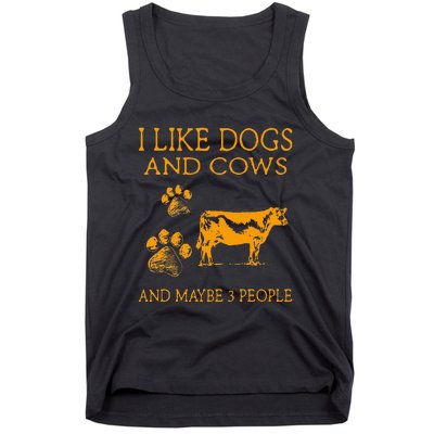 I Like Cows And Maybe Like 3 People Cow Farmer Retro Tank Top