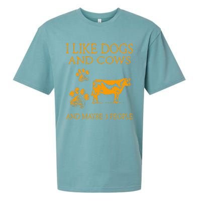 I Like Cows And Maybe Like 3 People Cow Farmer Retro Sueded Cloud Jersey T-Shirt