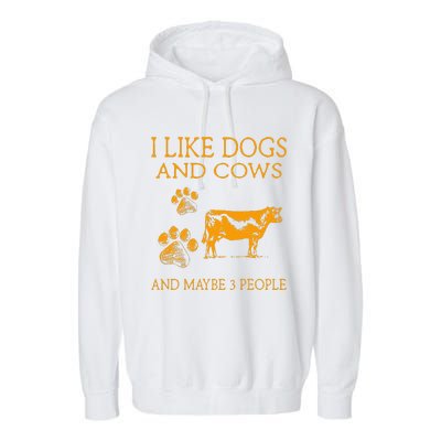 I Like Cows And Maybe Like 3 People Cow Farmer Retro Garment-Dyed Fleece Hoodie