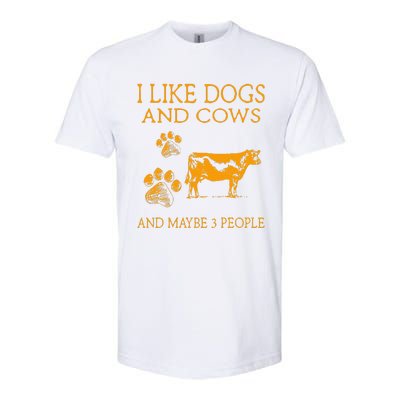 I Like Cows And Maybe Like 3 People Cow Farmer Retro Softstyle CVC T-Shirt