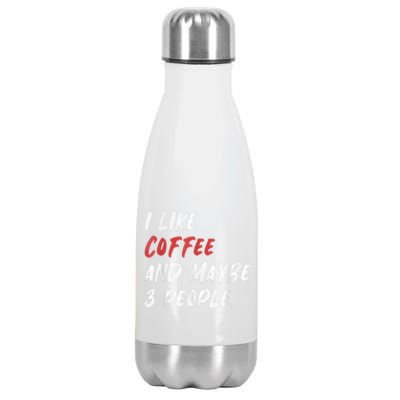 I Like Coffee And Maybe 3 People Sarcastic Stainless Steel Insulated Water Bottle