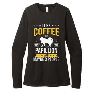 I Like Coffee Papillion Maybe 3 People Dog Lover Womens CVC Long Sleeve Shirt