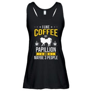 I Like Coffee Papillion Maybe 3 People Dog Lover Ladies Essential Flowy Tank