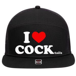 I Love Cocktails I Heart Cocktail Funny Drinking Party 7 Panel Mesh Trucker Snapback Hat