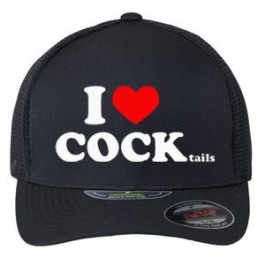 I Love Cocktails I Heart Cocktail Funny Drinking Party Flexfit Unipanel Trucker Cap