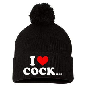 I Love Cocktails I Heart Cocktail Funny Drinking Party Pom Pom 12in Knit Beanie