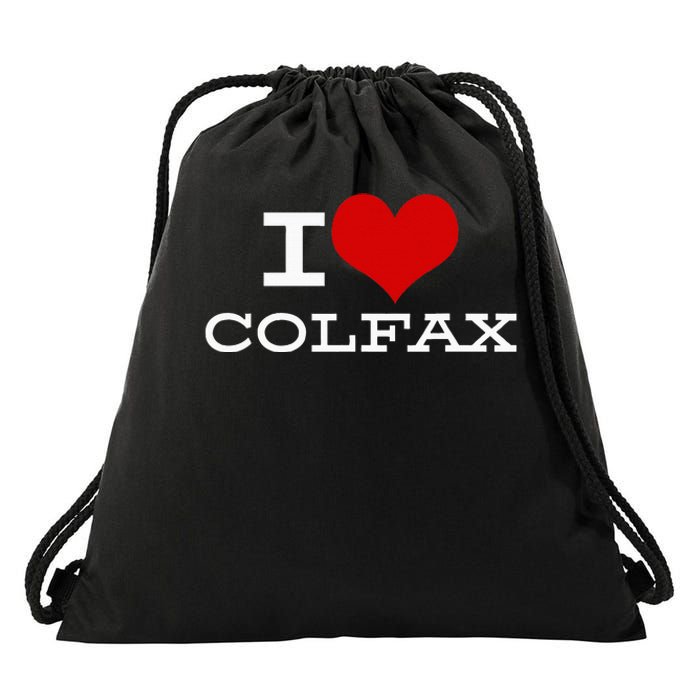 I Love Colfax Colorado Drawstring Bag