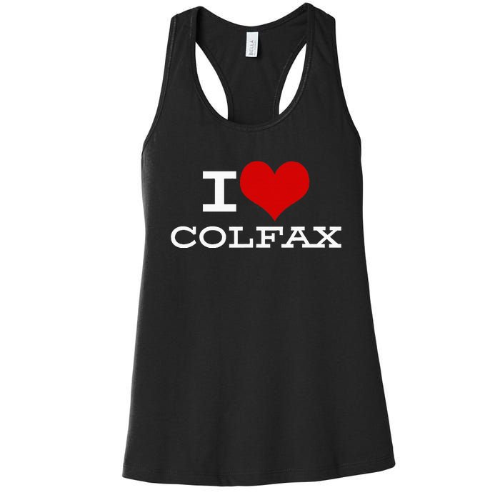 I Love Colfax Colorado Women's Racerback Tank