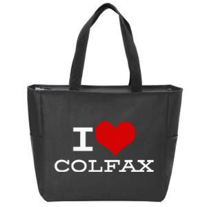 I Love Colfax Colorado Zip Tote Bag