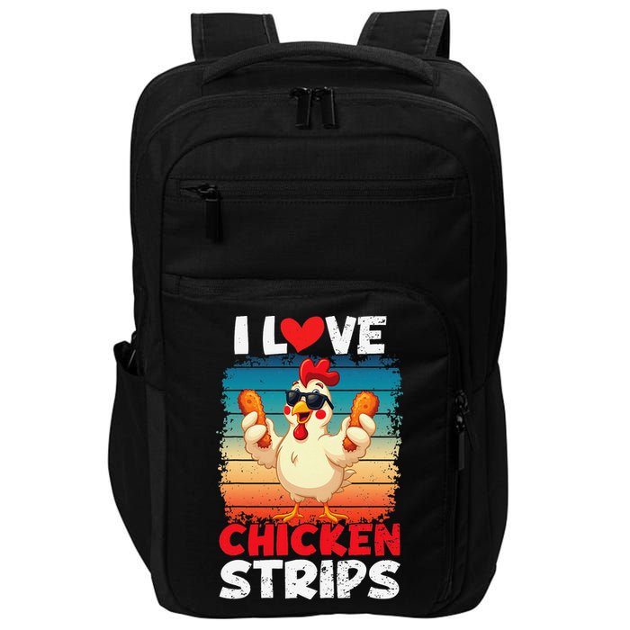 I Love Chicken Strips Crispy Chicken Fingers Fast Food Impact Tech Backpack