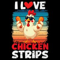 I Love Chicken Strips Crispy Chicken Fingers Fast Food Impact Tech Backpack