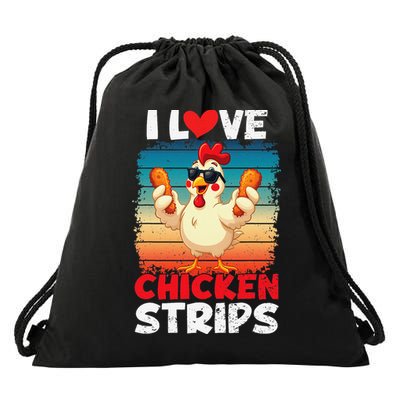 I Love Chicken Strips Crispy Chicken Fingers Fast Food Drawstring Bag