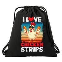 I Love Chicken Strips Crispy Chicken Fingers Fast Food Drawstring Bag