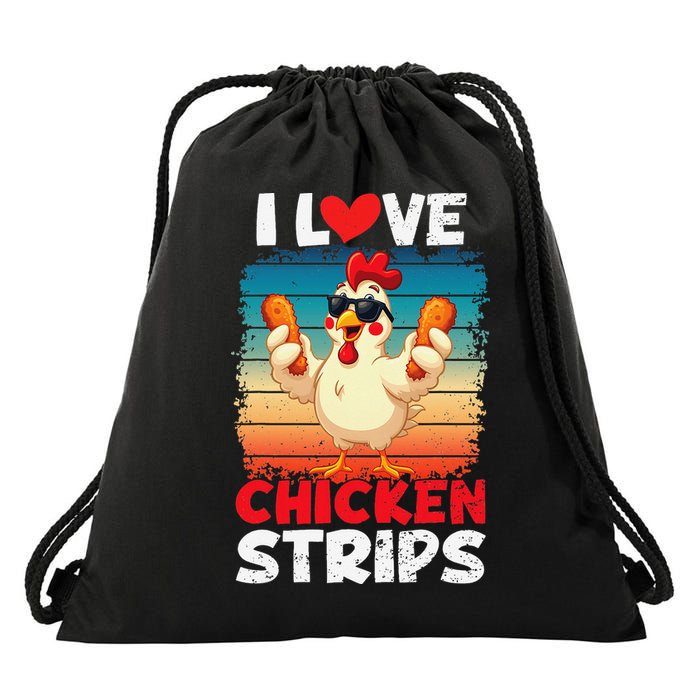 I Love Chicken Strips Crispy Chicken Fingers Fast Food Drawstring Bag