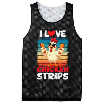 I Love Chicken Strips Crispy Chicken Fingers Fast Food Mesh Reversible Basketball Jersey Tank