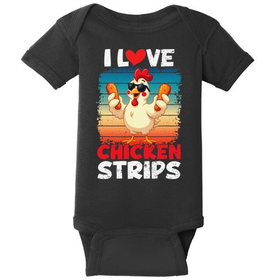 I Love Chicken Strips Crispy Chicken Fingers Fast Food Baby Bodysuit