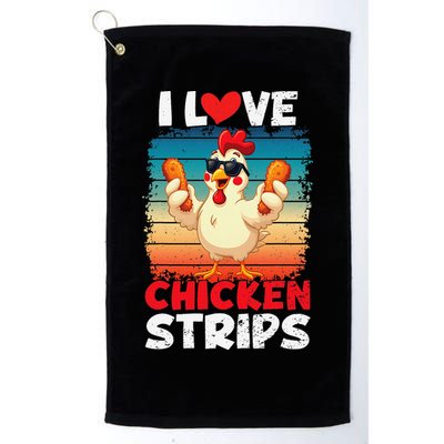 I Love Chicken Strips Crispy Chicken Fingers Fast Food Golf Towel