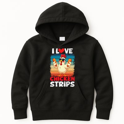 I Love Chicken Strips Crispy Chicken Fingers Fast Food Kids Hoodie