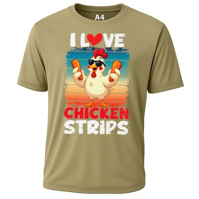 I Love Chicken Strips Crispy Chicken Fingers Fast Food Cooling Performance Crew T-Shirt