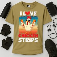 I Love Chicken Strips Crispy Chicken Fingers Fast Food Cooling Performance Crew T-Shirt