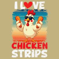 I Love Chicken Strips Crispy Chicken Fingers Fast Food Cooling Performance Crew T-Shirt