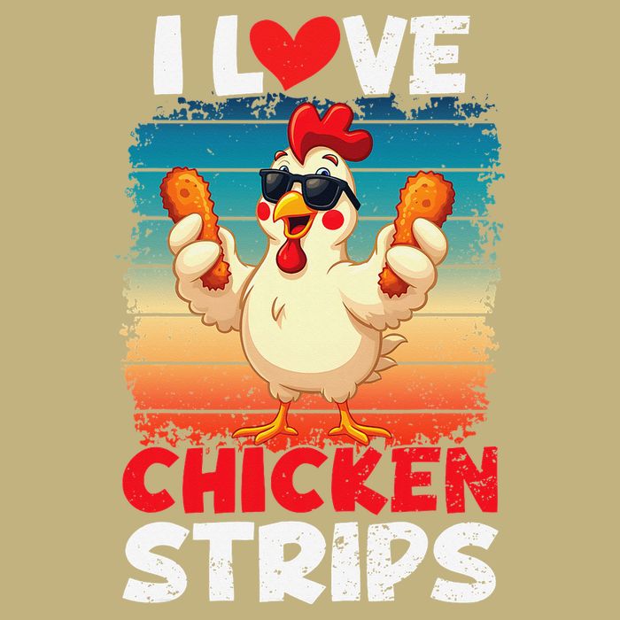I Love Chicken Strips Crispy Chicken Fingers Fast Food Cooling Performance Crew T-Shirt